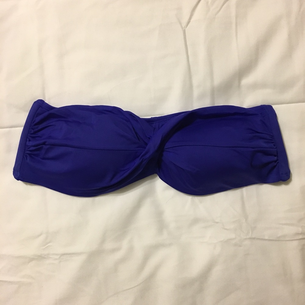 Royal blue strapless bikini top